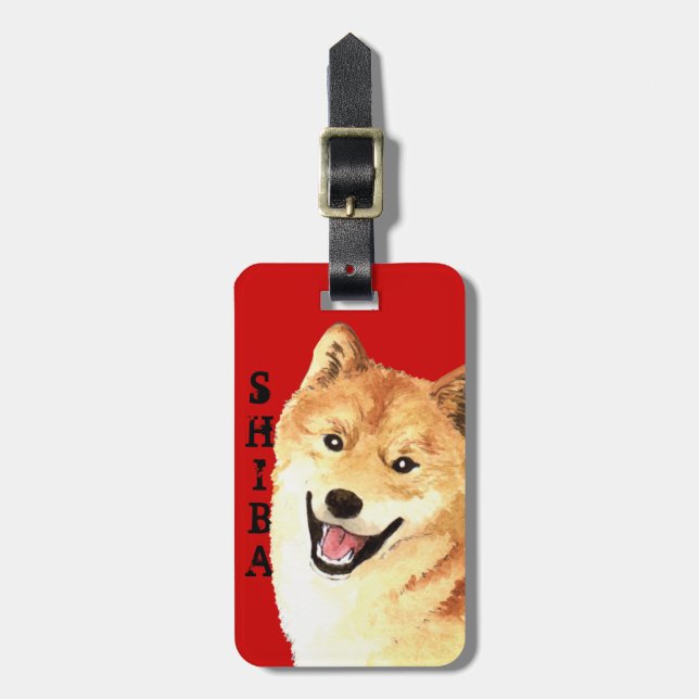 Shiba Inu Colour Block Luggage Tag (Front Vertical)