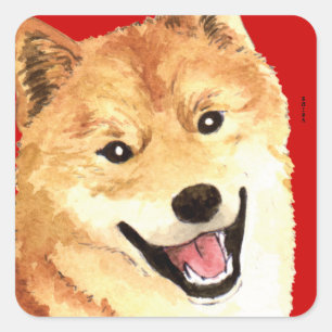 Shiba Inu Colour Block Square Sticker