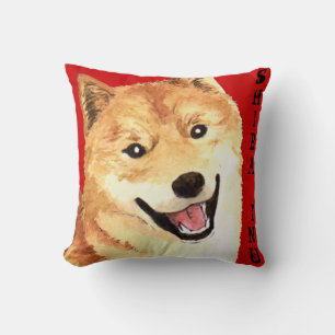 Shiba Inu Colour Block Throw Pillow