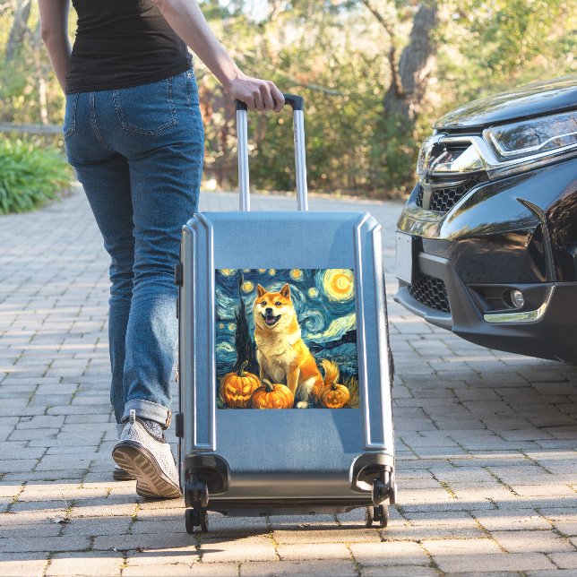 Shiba Inu Cute Dog Halloween Jack O Lantern Pumpki (Suitcase Insitu)