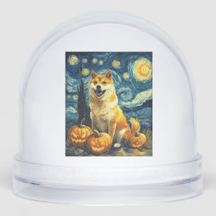 Shiba Inu Cute Dog Halloween Jack O Lantern Pumpki Snowglobe