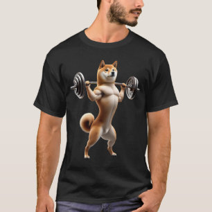 Shiba Inu Deadlift Weightlifting Funny Fitness T-Shirt
