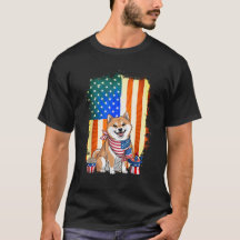 Shiba Inu Dog American Flag Dog Lovers 4th Of July