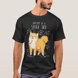 Shiba Inu Dog Anatomy  Pet Red Shibe Mom Cute Doge T-Shirt