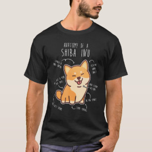 Shiba Inu Dog Anatomy Pet Red Shibe Mom Cute Doge T-Shirt
