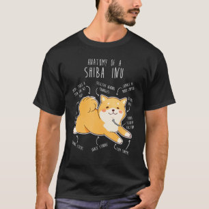 Shiba Inu Dog Anatomy Pet Red Shibe Mom Cute Doge T-Shirt
