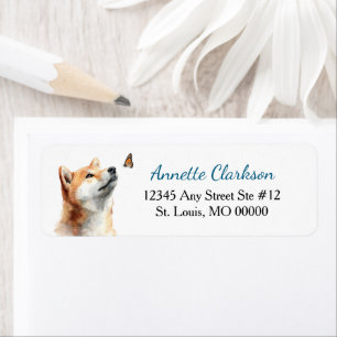 Shiba Inu Dog Butterfly Wonder Return Address