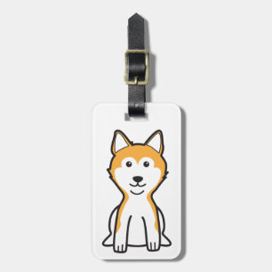 Shiba Inu Dog Cartoon Luggage Tag