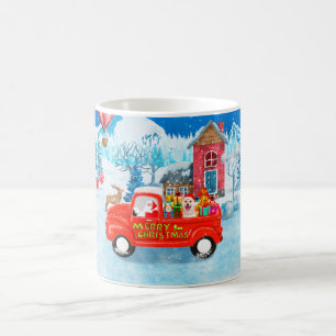 Shiba Inu Dog Christmas Delivery Truck Snow Coffee Mug