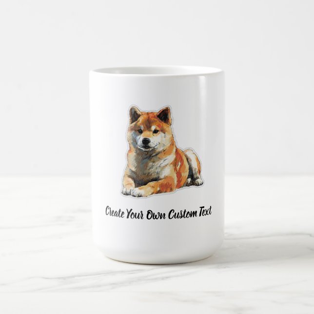 Shiba Inu Dog Create Your Own Custom Text  Coffee Mug (Center)