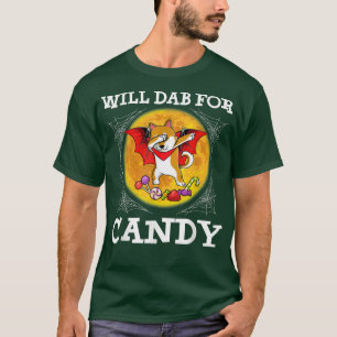 Shiba Inu Dog Dabbing Moon Bat Will Dad For Candy T-Shirt