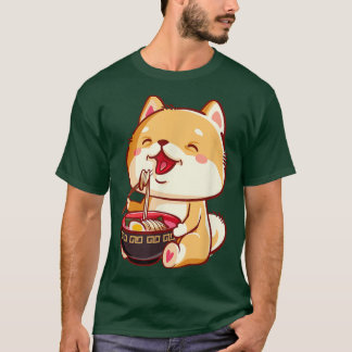 Shiba inu dog eating ramen T-Shirt