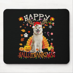 Shiba Inu Dog Halloween Christmas Dog Happy Hallot Mouse Pad