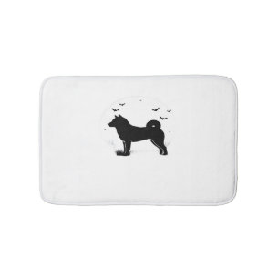 Shiba Inu Dog – Halloween Moon Silhouette Oversize Bath Mat