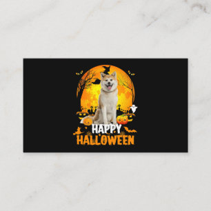 Shiba Inu Dog Happy Halloween Day With the Moon An Business Card