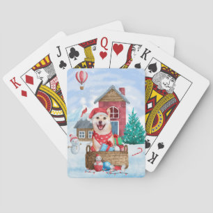 Shiba Inu Dog In snow Christmas Dog House Playing Cards