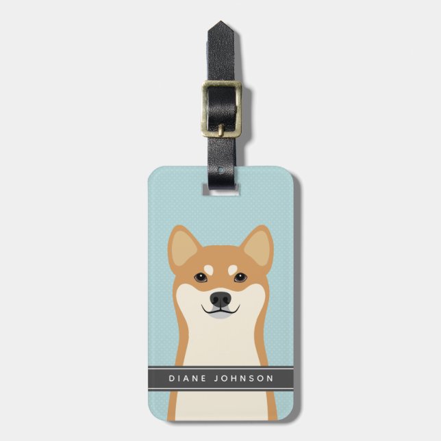 Shiba Inu Dog Luggage Tag (Front Vertical)