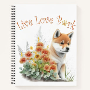 Shiba Inu Dog Mom Floral Notebook