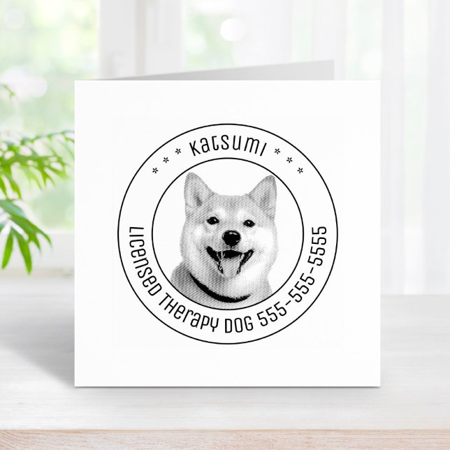 Shiba Inu Dog Pet Photo Round Rubber Stamp (Creator Uploaded)