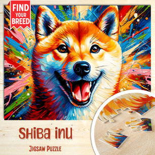 Shiba Inu Dog Portrait Acrylic Art Print Gift Jigsaw Puzzle