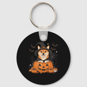 Shiba Inu Dog Pumpkin Halloween Thanksgiving Men W Keychain