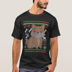 Shiba Inu Dog Santa Claus Ugly Christmas Pattern X T-Shirt