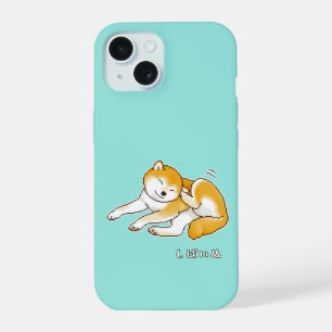 Shiba Inu Dog Scratching Her Ear Pixelart iPhone 15 Case