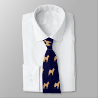 Shiba Inu Dog Silhouettes Pattern Navy Blue