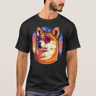 Shiba Inu Dog Sunglasses T-Shirt