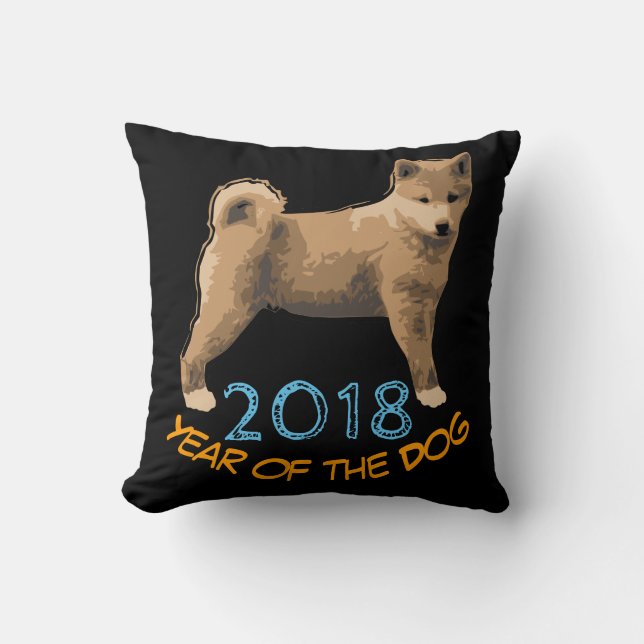 Shiba inu Dog Year custom Year square pillow (Front)