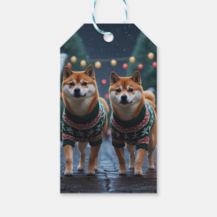 Shiba Inu Dogs Christmas Snow Holiday Gift Tags