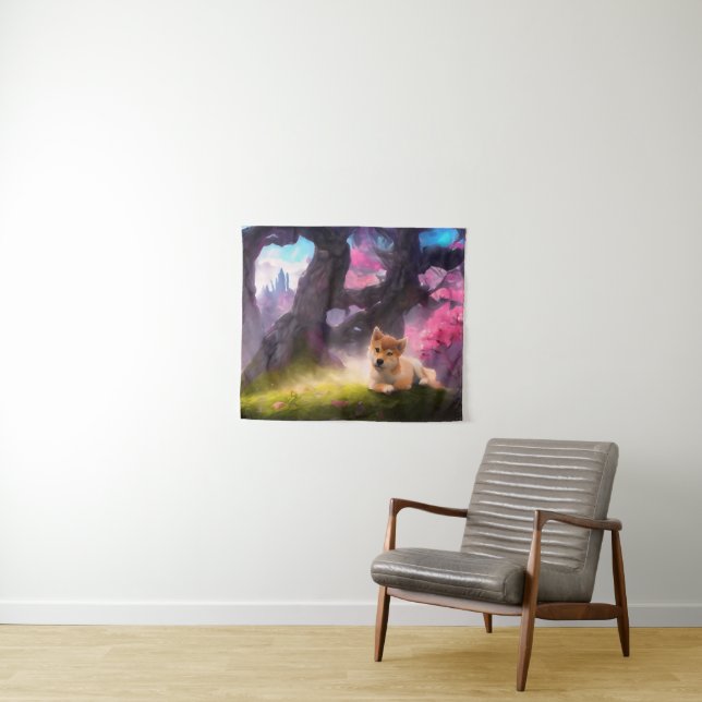 Shiba Inu Fantasy Anime Tapestry (In Situ (Horizontal))