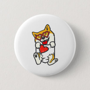 Shiba Inu Feet Pocket Heart Valentines Day Akita I 2 Inch Round Button