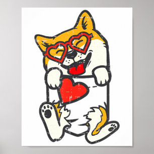 Shiba Inu Feet Pocket Heart Valentines Day Akita I Poster