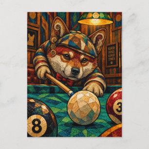 Shiba Inu, Geometric Mosaic Postcard