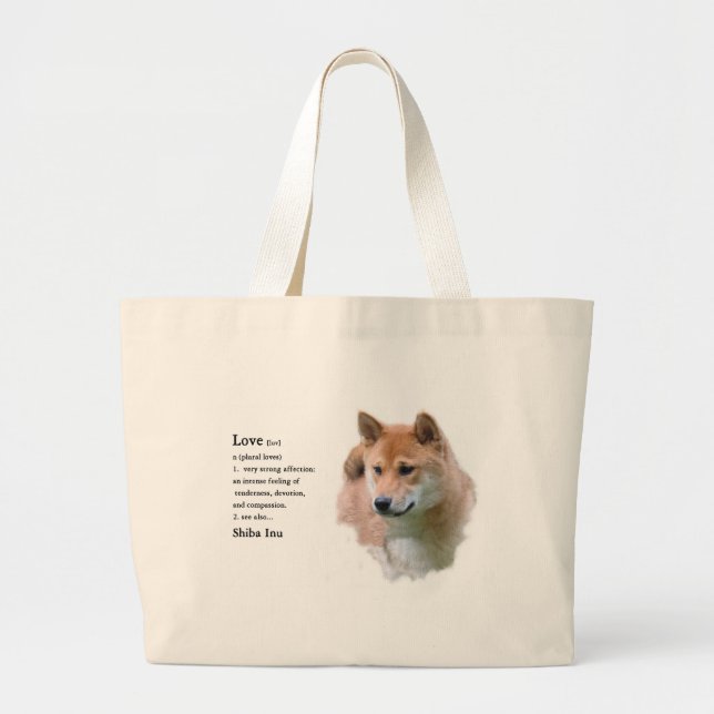 Shiba Inu Gifts Large Tote Bag (Front)