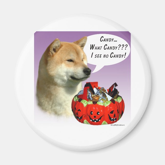 Shiba Inu Halloween Candy Magnet (Front)