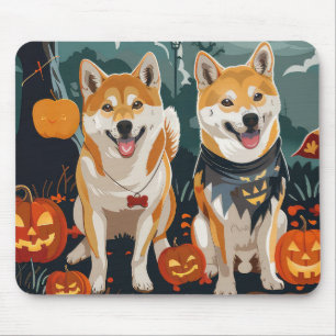 Shiba Inu Halloween Spooky Mouse Pad