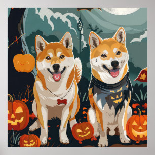 Shiba Inu Halloween Spooky Poster