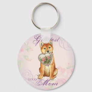 Shiba Inu Heart Mom Keychain