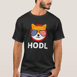 Shiba Inu Hodl Coin SHIB Token US American Flag Su T-Shirt