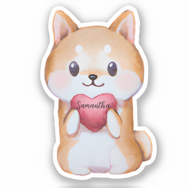 Shiba Inu Holding A Heart (Front)