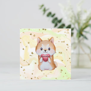 Shiba Inu Holding A Heart