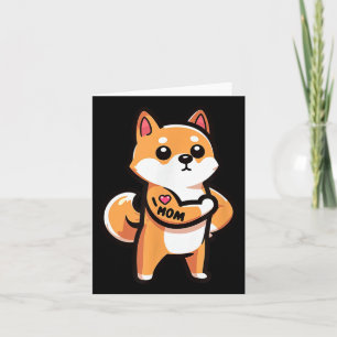 Shiba Inu I Love Mom Funny Dog Tattoo Card