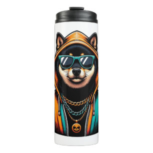 Shiba Inu in Streetwear Hoodie Thermal Tumbler