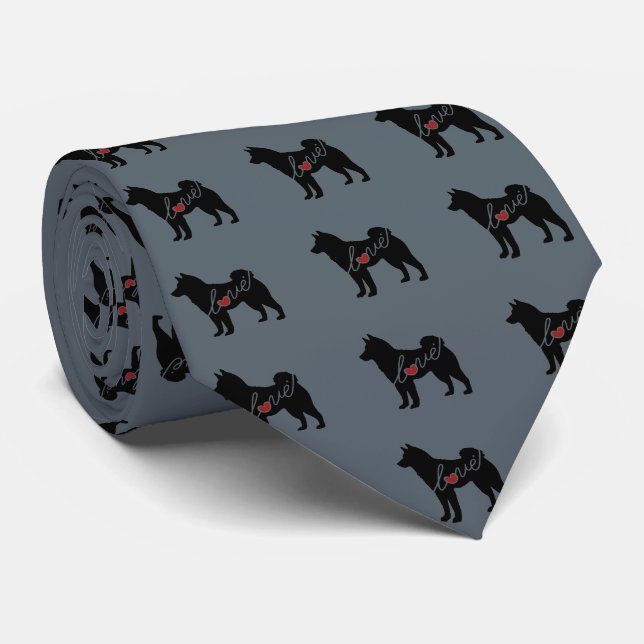 Shiba Inu Love Tie (Rolled)