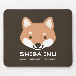 Shiba Inu: Loyal, Intelligent, Cutie Face Mouse Pad