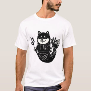 Shiba Inu Mermaid with Tridents T-Shirt