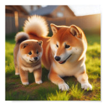 Shiba Inu mom and her puppy