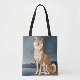 Shiba Inu Moonlight Tote Bag